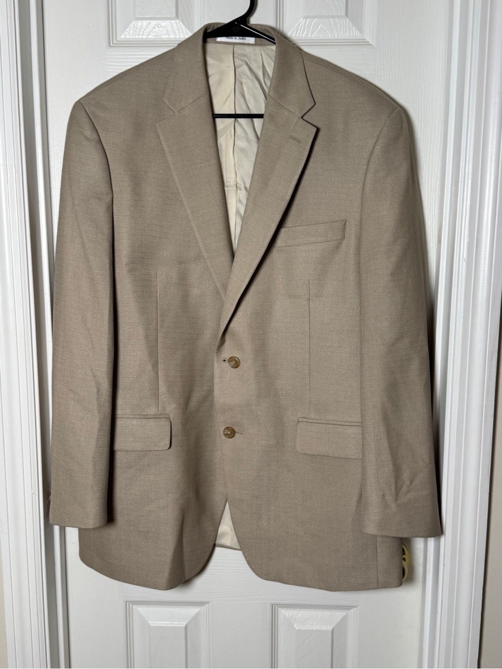 Lauren Ralph Lauren Tan Blazer Suit Jacket Mens 42R Beige Single Breasted